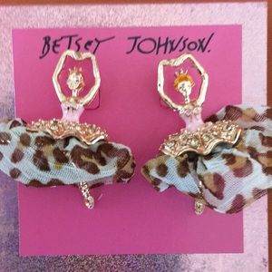 Betsy Johnson BALLERINA Rose Gold Tone Pierced EARRINGS